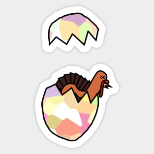 Funny Easter Egg with Thanksgiving Turkey Sticker